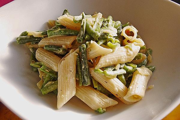 Penne with Green Beans in Cream – Mustard – Sauce