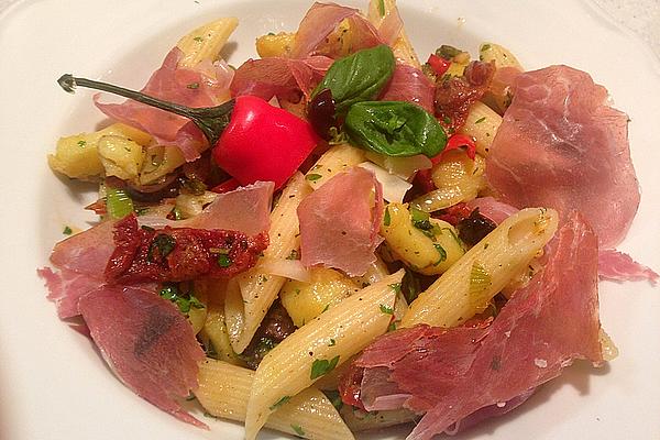Penne with Potatoes, Olives and Sun-dried Tomatoes