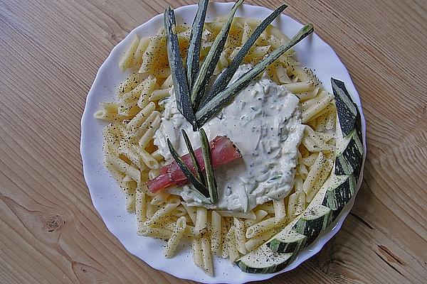 Penne with Zucchini Cream Cheese Sauce
