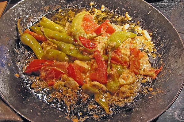 Pepper Pan with Feta and Tomatoes