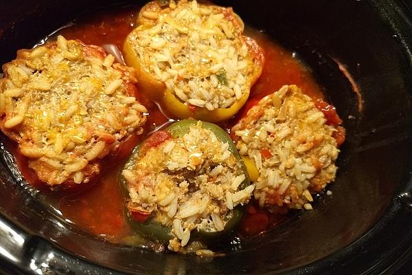 Peppers Stuffed with Minced Meat and Rice for Crockpot