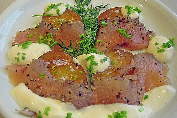 Pickled Char Fillets with Gin Mayonnaise
