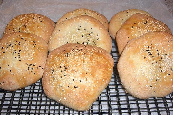 Pita Breads with Sesame Seeds and Cumin