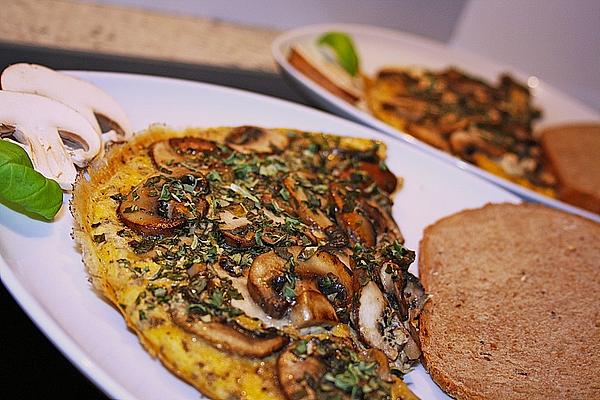 Pizza Omelette with Mushrooms