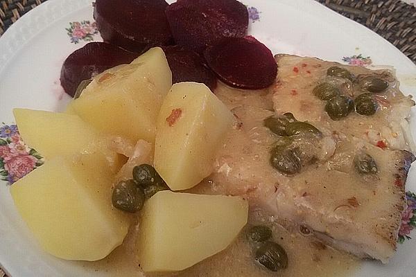 Plaice Fillet with Caper Mustard Sauce