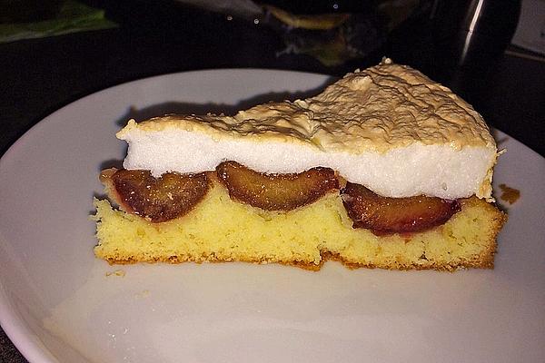 Plum Cake with Desiccated Coconut and Meringue