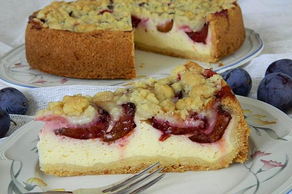 Plum Cheesecake with Sprinkles