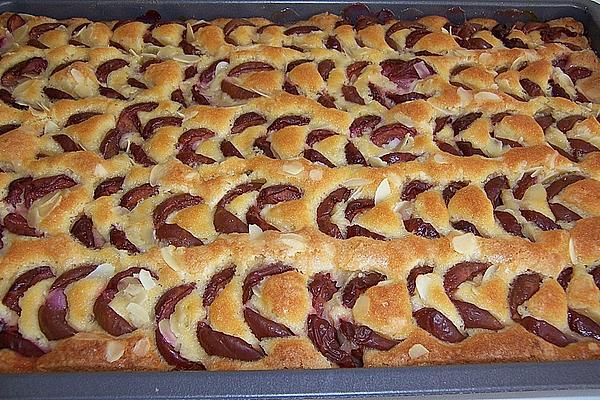 Plum or Plum Sheet Cake on Marzipan Batter