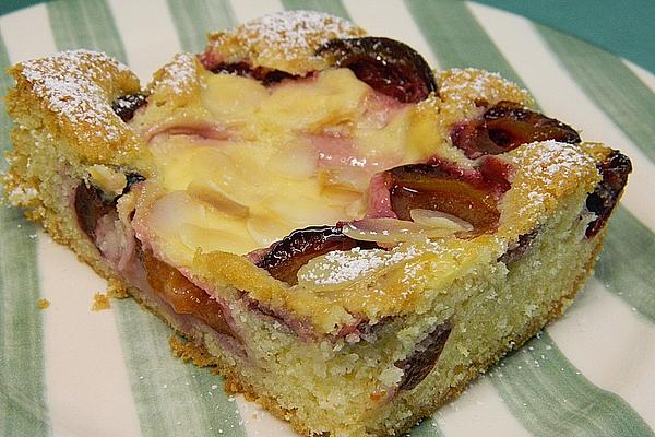 Plums – Sheet Cake with Almond Crust
