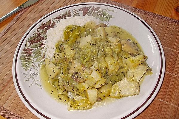 Pointed Cabbage and Parsnip Stew
