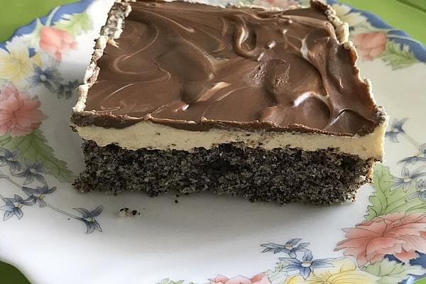 Poppy Seed Cake with Vanilla Cream and Chocolate