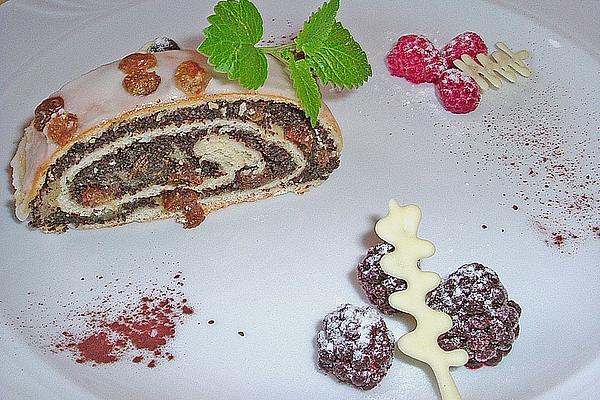 Poppy Seed Strudel with Vanilla Ice Cream