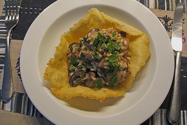 Porcini Mushroom Risotto in Parmesan Stick