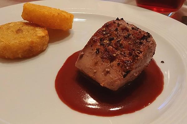 Pork Fillet Sous Vide with Cherry Chocolate Sauce