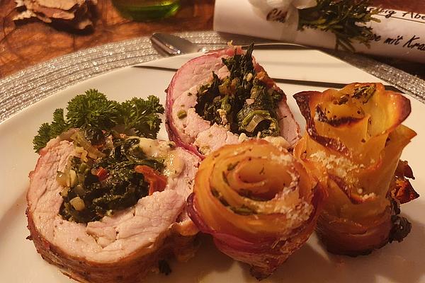 Pork Fillet with Spinach and Blue Cheese Filling