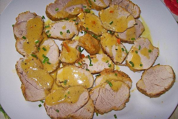 Pork Loin with Orange and Mustard Sauce