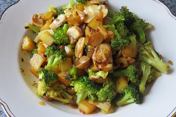 Potato and Broccoli Mushroom Pan