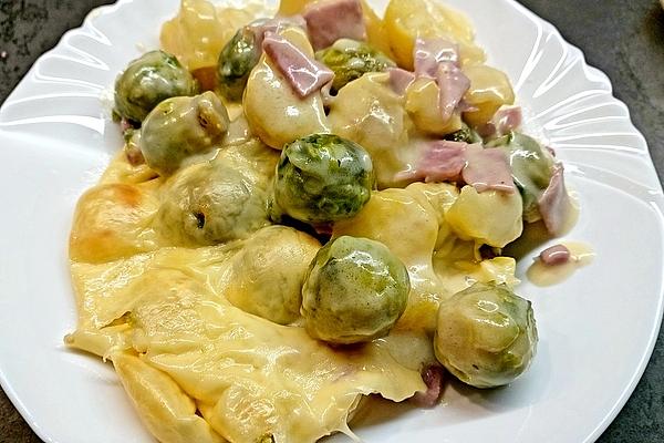 Potato and Brussels Sprouts Casserole with Ham À La Lene