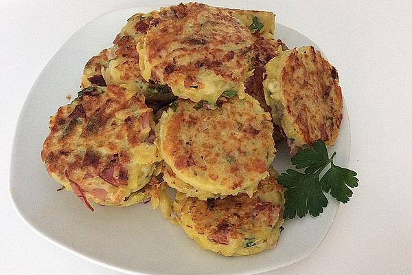 Potato and Ham Pancakes with Cheese