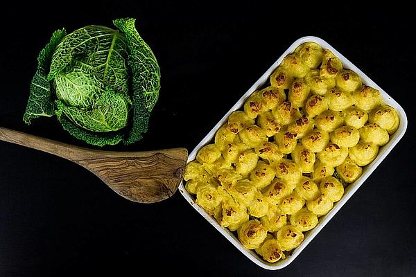 Potato and Savoy Cabbage Casserole