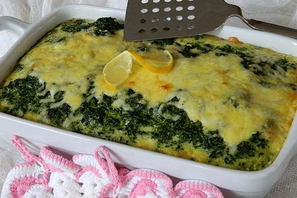 Potato and Spinach Casserole with Smoked Salmon