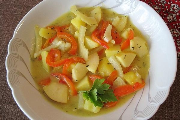 Potato and Vegetable Soup with Coconut Milk