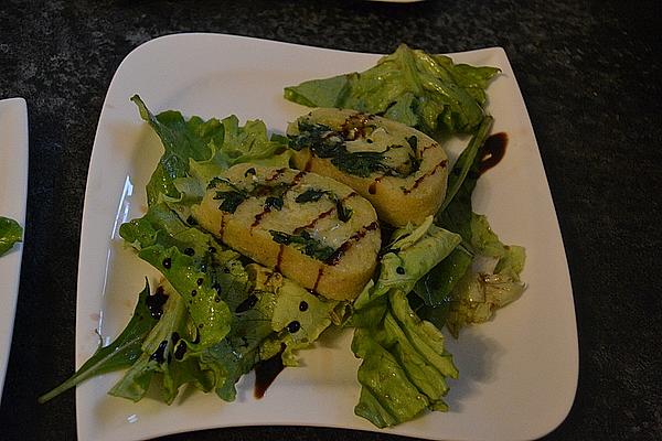 Potato and Wild Garlic Roulade with Gorgonzola Filling