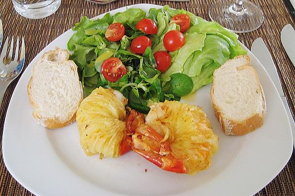 Potato-coated Prawns