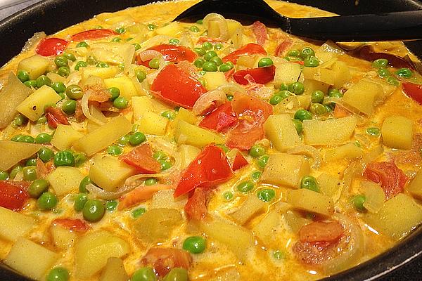 Potato Curry with Peas and Tomatoes