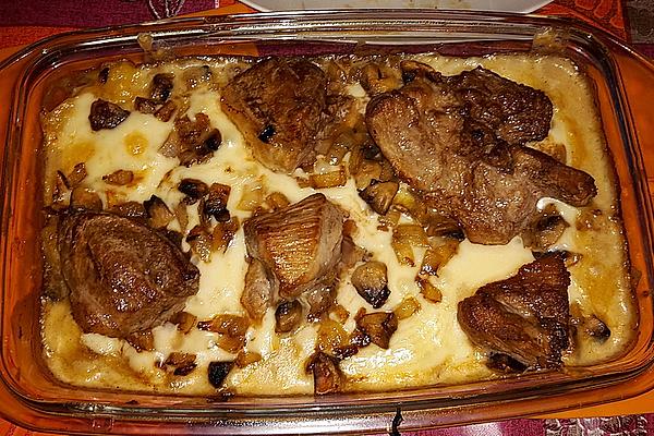 Potato Gratin with Mushrooms and Pork Tenderloin