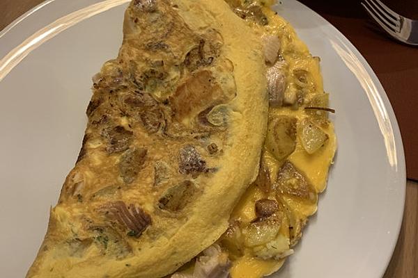 Potato Omelette with Smoked Trout