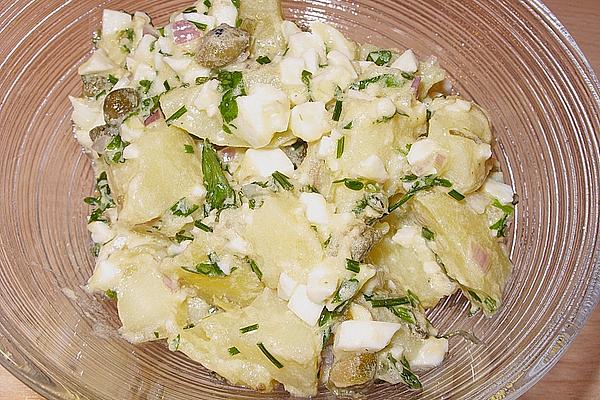 Potato Salad with Eggs and Herbs Sauce
