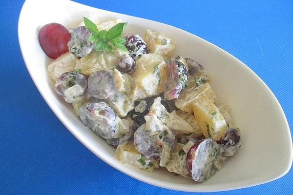 Potato Salad with Goat Cheese and Grapes