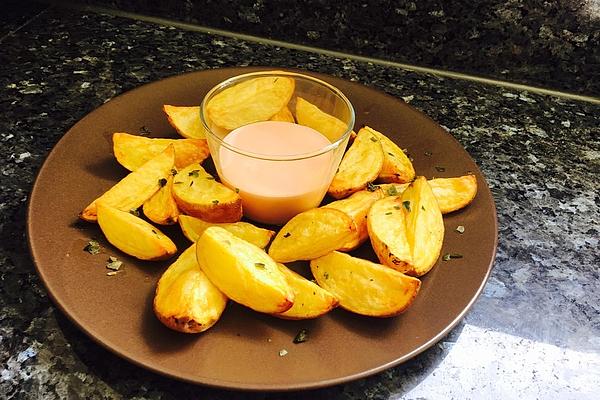Potato Wedges with Cocktail Sauce