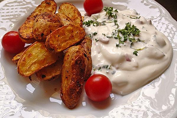 Potato Wedges with Cottage Cheese