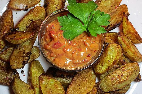 Potato Wedges with Sweet and Hot Tomato Dip
