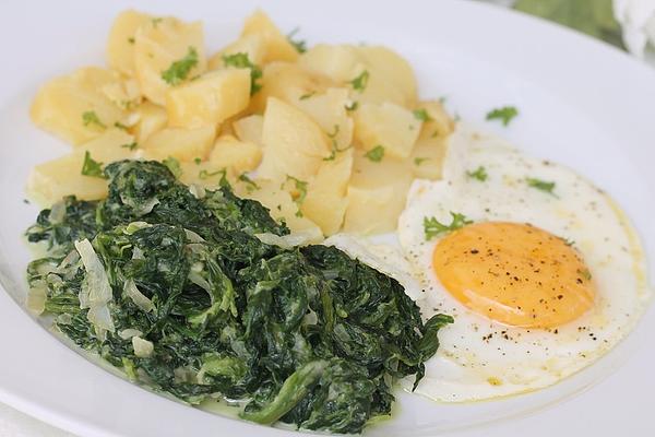 Potatoes, Spinach, Cheese and Egg