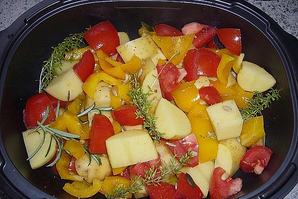 Potatoes with Peppers and Tomatoes