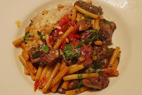 Poultry Liver Ragout with Pasta