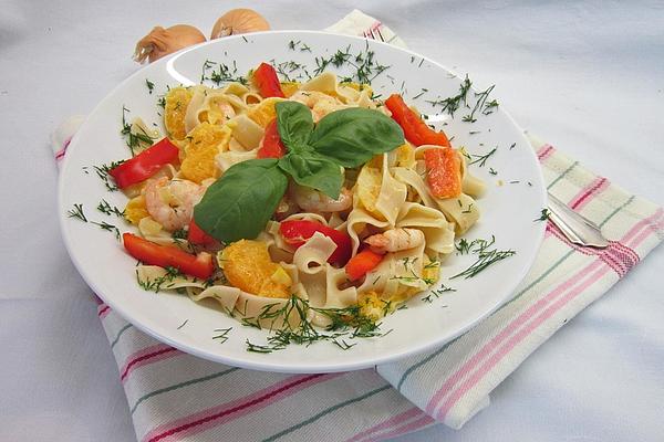 Prawns with Orange Tagliatelle