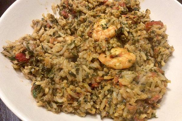 Prawns with Spinach