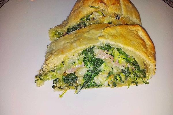 Puff Pastry Spinach Strudel with Herbal Cream Dip
