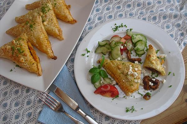 Puff Pastry with Gyros Filling and Feta Cheese