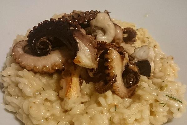 Pulpo on Risotto Alla Milanese with Gremolata