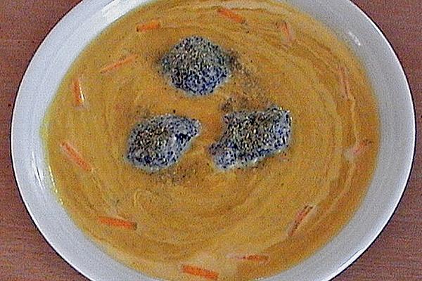 Pumpkin Cream Soup with Poppy Seed Dumplings