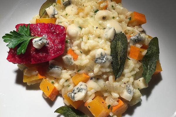 Pumpkin Risotto with Prickly Pears and Roasted Sage
