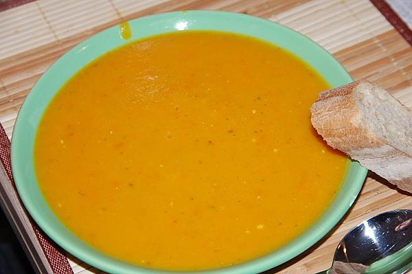 Pumpkin Soup with Mustard and Brown Sugar