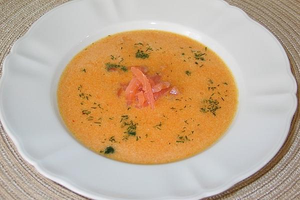 Pumpkin Soup with Smoked Salmon