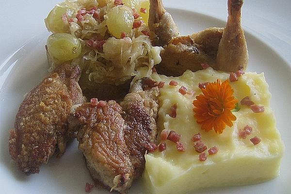 Quail on Riesling Cabbage