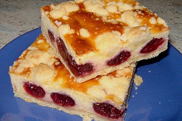 Quark Cake with Cherries and Sprinkles – Sheet Cake, Shortcrust Pastry